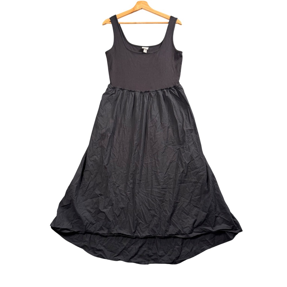 Cottagecore Prairie‎ Mixed Media Midi Dress Boho Romantic High Low M